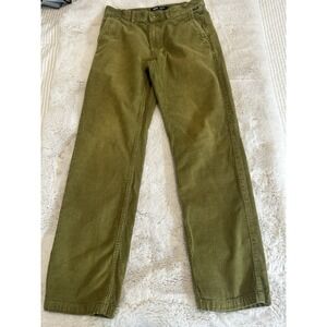 Vans olive green‎ corduroy pants — straight fit, button & zip front Size 30